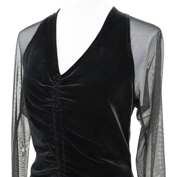 Niki Livas 2 Pc Dress Womens 4 Black Stretch Velvet Skirt and Top Elastic Waist - Picture 8 of 16